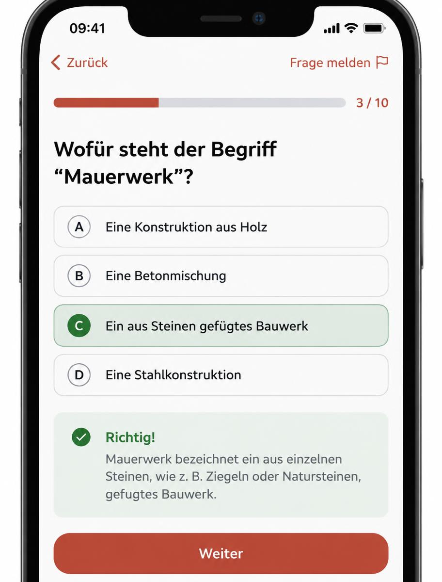 Aus der Trainer-App: Prüfungsfrage